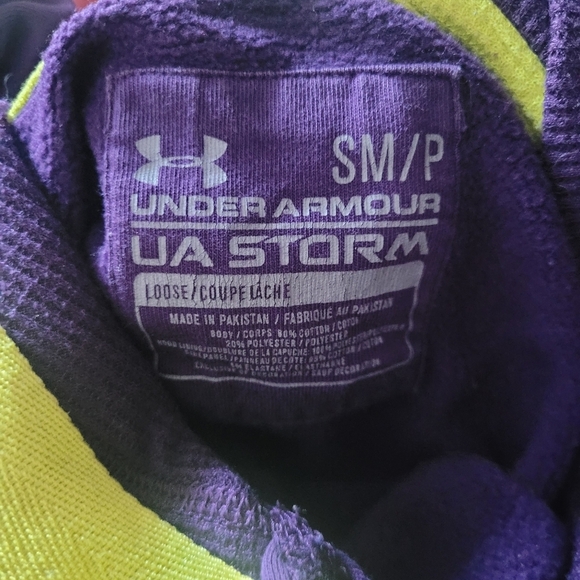Under Armour Purple Pullover Hoodie with Yellow Accent MP - Picture 7 of 7